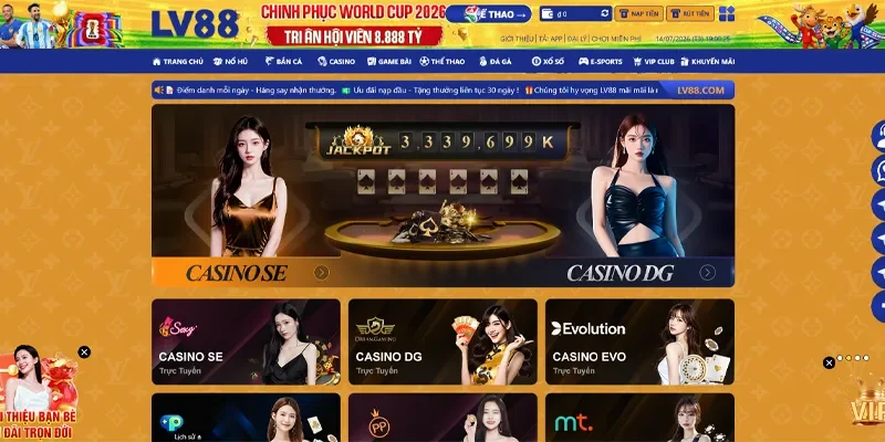 Live caisno LV88 hợp tác cùng nhà cung cấp game uy tín quốc tế